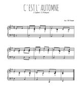 Téléchargez l'arrangement pour piano de la partition de C'est l'automne en PDF